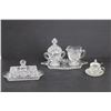 Image 1 : Crystal Butter Dish, Cream, Sugar, and Condiment Dishes