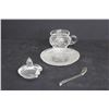 Image 9 : Crystal Butter Dish, Cream, Sugar, and Condiment Dishes