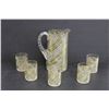 Image 1 : Crystal Pitcher w/ (5) Matching Glasses