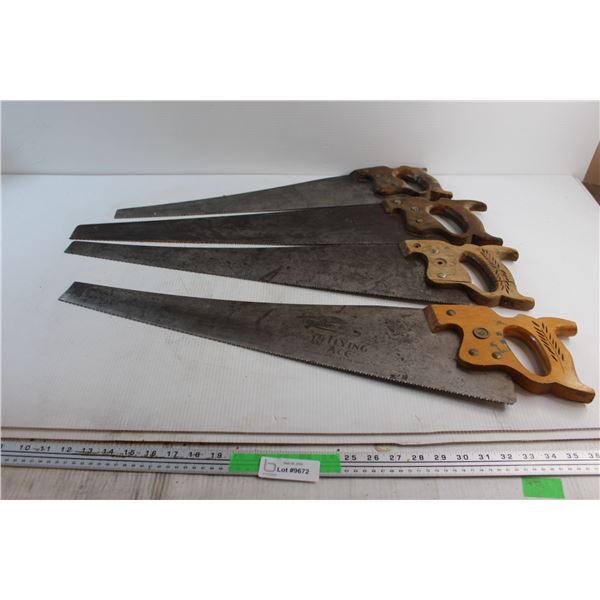 (4) ''Old'' Carpenter Saws