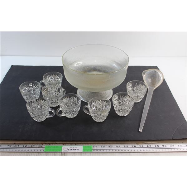 Punch Bowl with (8) Glasses