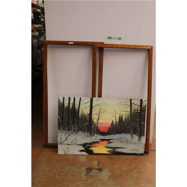 *(2) Birds Eye Maple Picture Frames - 25'' x 46''