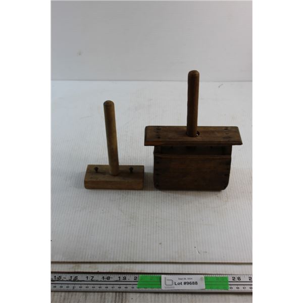 Wooden Butter Mould and Butter Mould Press