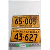 Image 1 : (2) Vintage 1941 & 1944 Alberta License Plates
