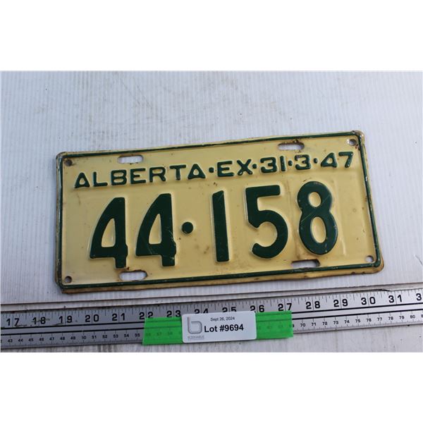 1947 Alberta License Plate
