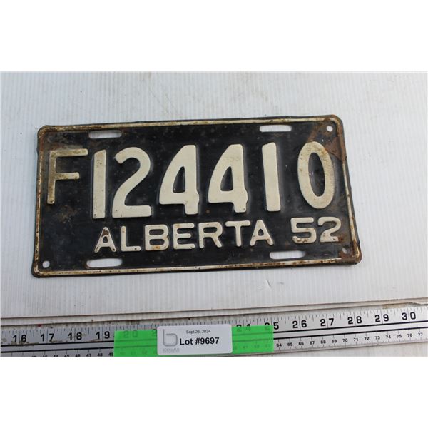 1952 Alberta License Plate