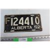Image 1 : 1952 Alberta License Plate
