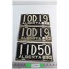 Image 1 : (3)  1953 Alberta License Plates - Including (1) Pair