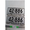 Image 1 : Pair of 1949  Alberta License Plates