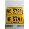 Image 1 : Pair of 1961 Alberta License Plates