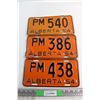 Image 1 : (3) 1954 Alberta License Plates