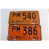 Image 2 : (3) 1954 Alberta License Plates