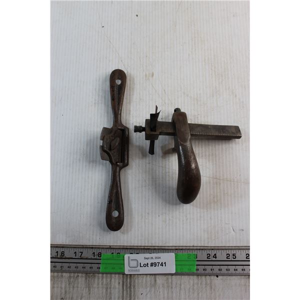 Antique Draw Gauge Leather Strip Cutter and Spoke Shave