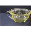 Image 3 : Yellow Princess Pattern Depression Glass Sugar & Creamer Set (No Lid) & Antique Reading Glasses in C