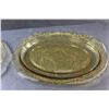 Image 4 : (2) Yellow Depression Glass Madrid Pattern Serving Trays - (One Chipped, as Pictured) - 11.5" x 8"