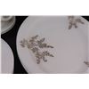 Image 2 : Federal Gold Floral Dish Set: Four Place Setting, Sugar Bowl & (3) Serving Platters