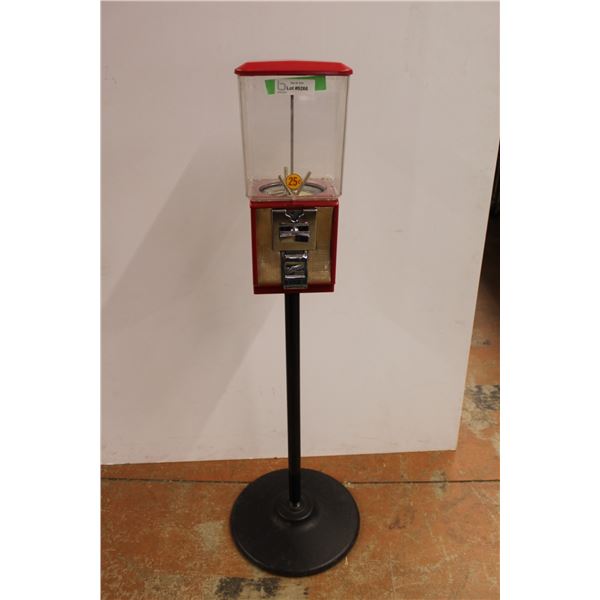 * North Western Gum Ball Machine w/Stand - (Lid Loose) - 48" Tall (Total) x 15" Wide (Base), Machine