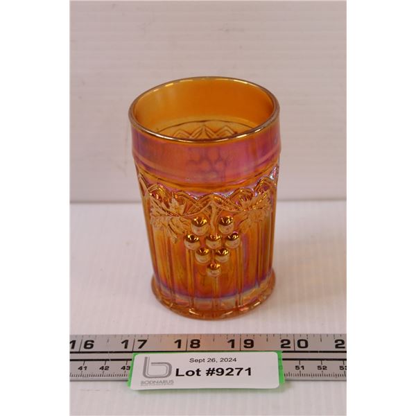 Northwood Grape & Gothic Pattern Carnival Glass Tumbler