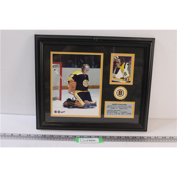 Gerry Cheevers Goalie Picture in Frame - 15.5" x 13"