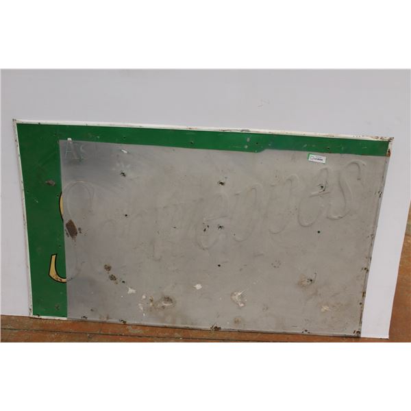 * Schweppes Metal Sign - 39.5" x 59" - as is