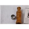 Image 2 : Vintage Wood Duck Call w/Cassette & Aluminum Bird Band Set
