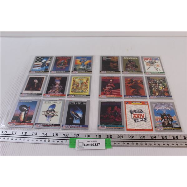 (20) Rare NFL "Superbowl" Commemorative Football Cards in Plastic Sleeves