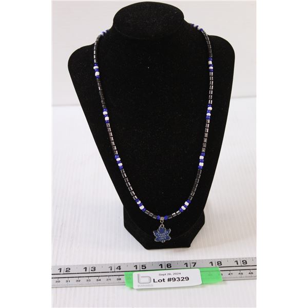 Toronto Maple Leafs Hematite Stone Necklace (New)