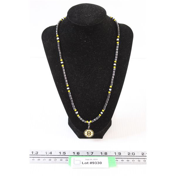 Boston Bruins Hematite Stone Necklace (new)