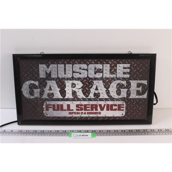 Muscle Garage Light-up Sign - 19" x 10" - Works