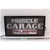 Image 1 : Muscle Garage Light-up Sign - 19" x 10" - Works