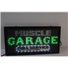 Image 2 : Muscle Garage Light-up Sign - 19" x 10" - Works