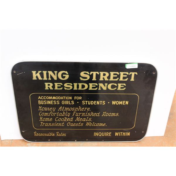 * Vintage King Street Residence Sign - 36" x 24"