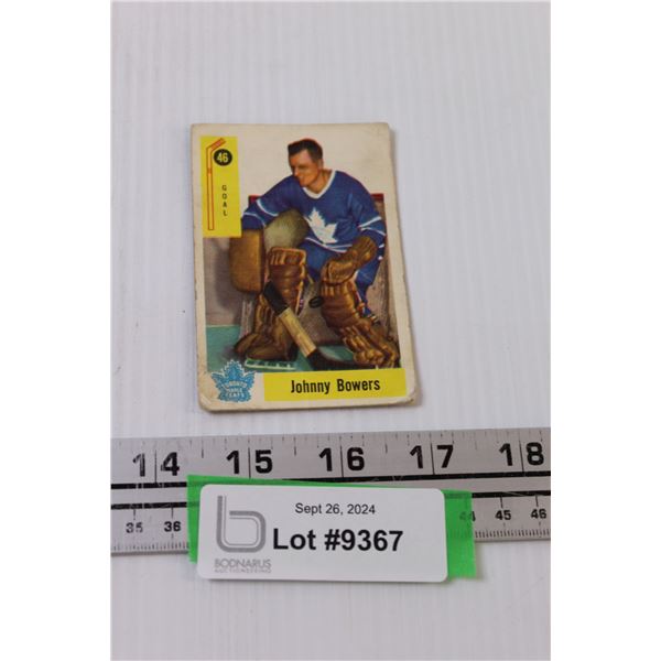 Johnny Bowers 1958-59 Parkhurst Hockey Card - as is