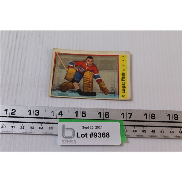 Jacques Plante 1958-59 Parkhurst Hockey Card - as is