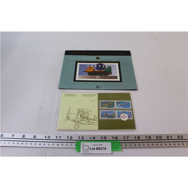 (2) Canadian Stamp Collections: Historic Land Vehicles & Airplanes