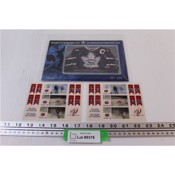 (3) Canadian Stamp Hockey Collections - (2) Holographic