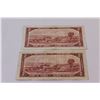 Image 4 : (2) Canadian Two Dollar Bills - 1954
