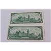 Image 4 : (2) Canadian One Dollar Bills - 1967