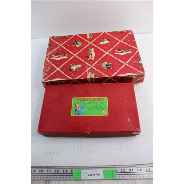 Vintage Meccano Accessory Outfit Box and Vintage Meccano #4 Accessory Outfit Constructor