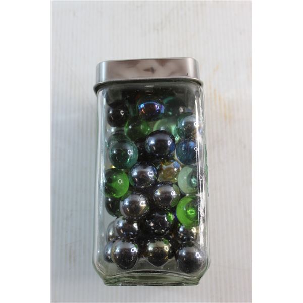 Glass Jar with Marbles