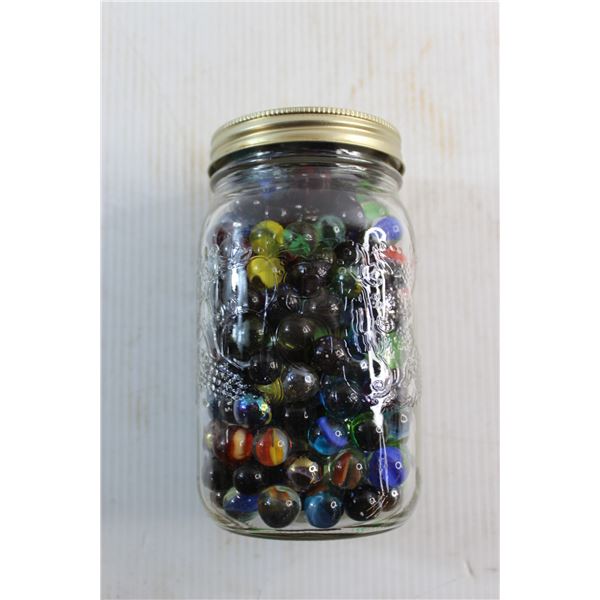 Glass Jar with Marbles