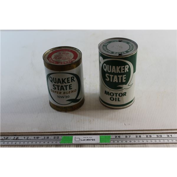 Quaker State Super Blend 10W30 Motor Oil - Sealed and Quaker State Motor Oil Tin
