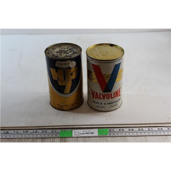 Co-Op HD7 Motor Oil - Sealed and Valvoline Motor Oil Tin