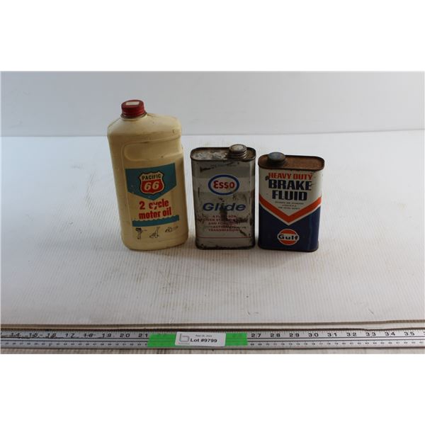 Gulf Heavy Duty Brake & Esso Glide Steering and Automatic Transmission Fluids and Pacific66 2 Cycle 
