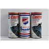 Image 2 : (2) Castrol 50:1 Mix Snowmobile Racing Oil Cans and LeMans Super Snowmobile Oil Can
