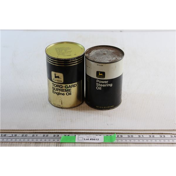 John Deere Torq-Gard Supreme Engine Oil and John Deere Power Steering Oil Cans