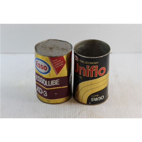 Esso Essolube XD-3 Engine Oil - Sealed and Esso 5W30 Uniflo Motor Oil Tin