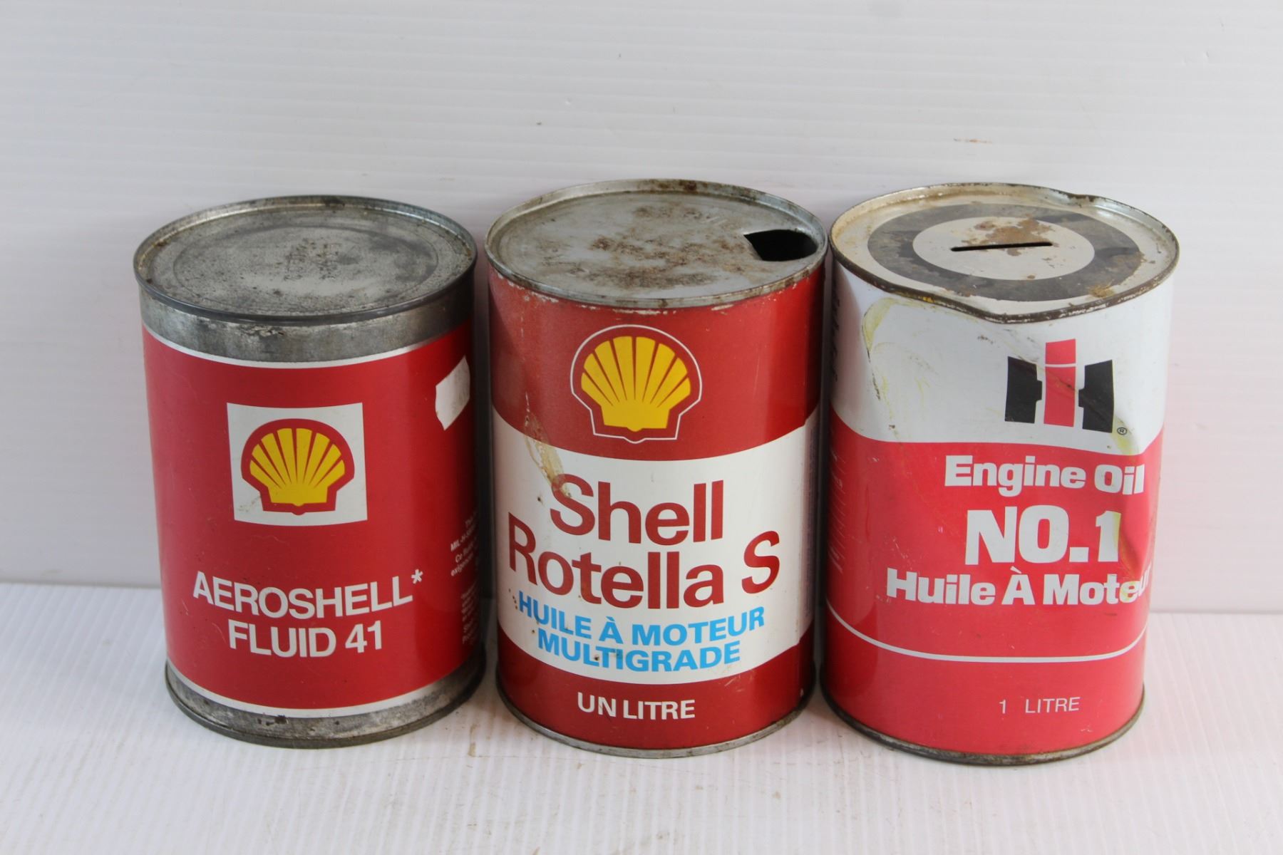 Shell Aeroshell Fluid 41 Can and (2) Shell Rotella S Motor Oil and ...