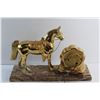 Image 5 : Decorative Brass United Clock with Horse - Untested