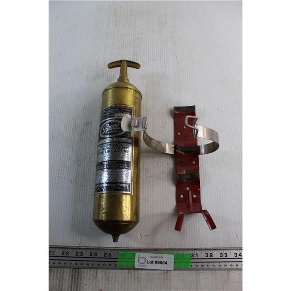 Pyrene Vintage Hand Fire Extinguisher - Untested and Fire Extinguisher Holder